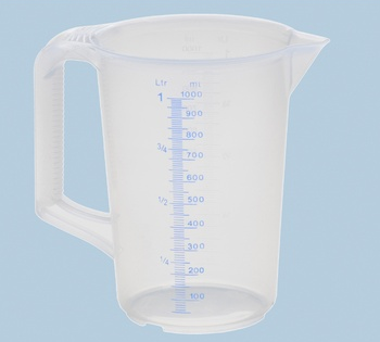 Messbecher 1.000 ml, transparent, mit offenem Griff