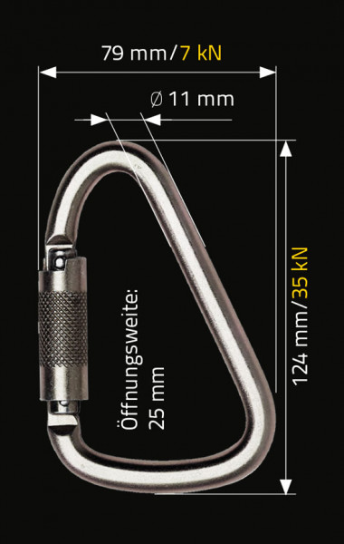 Bergsteigerhaken 52519 BS 25 TW Stahl