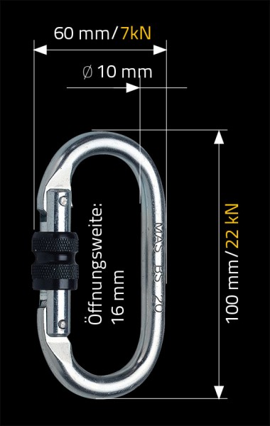 Karabiner 52501 BS 20 für Höhensicherungsgerät
