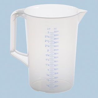 Messbecher 3.000 ml, transparent, mit offenem Griff