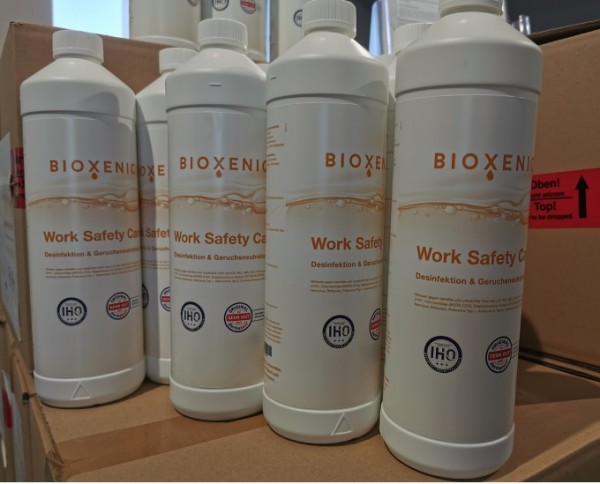 Hand- und Flächendesinfektion BIOXENIC Work Safety Care, 1000ml Flasche + 1x kostenlos 100ml Sprüher