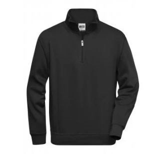 Klotz Zip-Sweat JN831 schwarz mit Brust & Rückenlogo