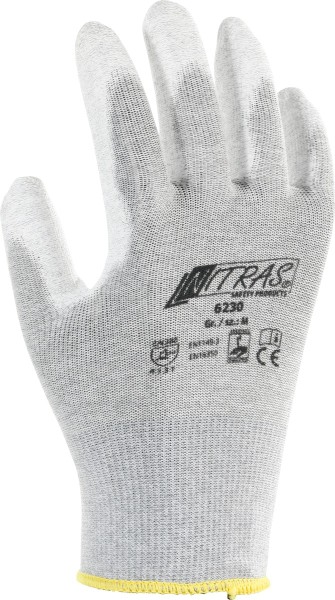 Handschuh Nitras 6230, PU Beschichtung grau